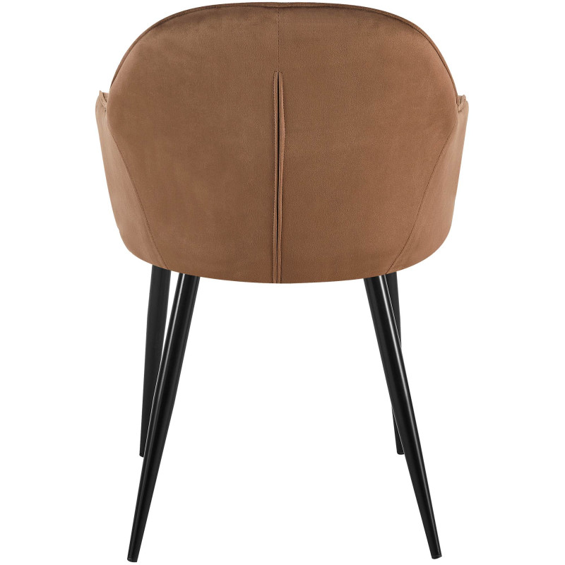 Lot de 2 chaises de salle à manger Boise velours brun