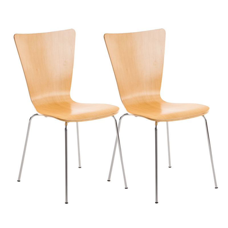 Lot de 2 chaises visiteurs Aaron natura