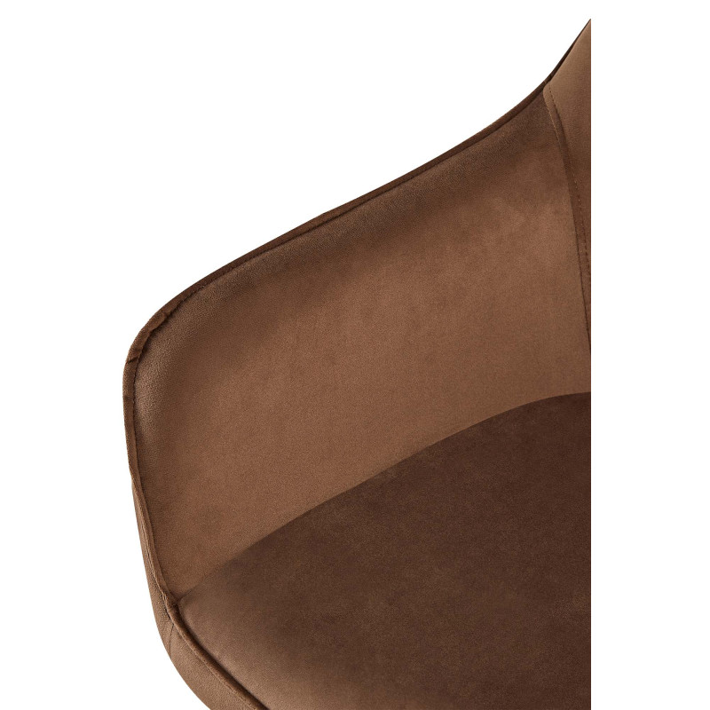 Lot de 2 chaises de salle à manger Boise velours brun