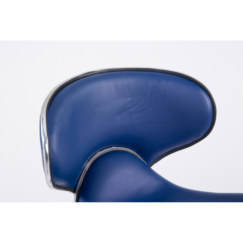 Lot de 2 tabourets de bar Las Vegas V2 simili cuir chromé bleu