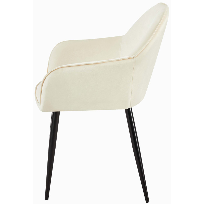 Lot de 2 chaises de salle à manger Boise velours crème