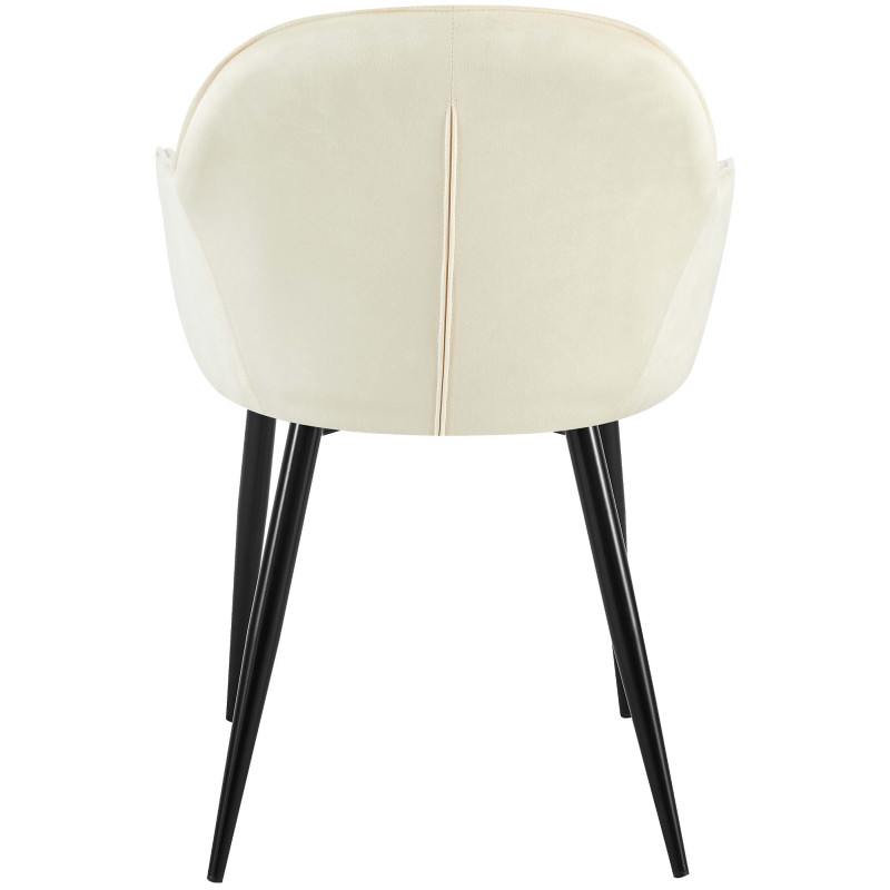 Lot de 2 chaises de salle à manger Boise velours crème