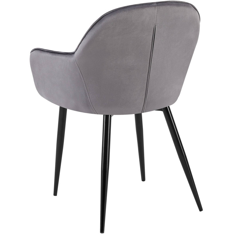 Lot de 2 chaises de salle à manger Boise velours gris foncé