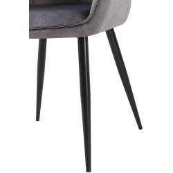 Lot de 2 chaises de salle à manger Boise velours gris foncé