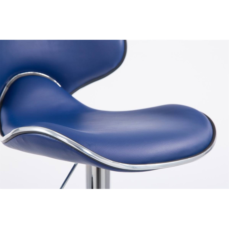Lot de 2 tabourets de bar Las Vegas V2 simili cuir chromé bleu