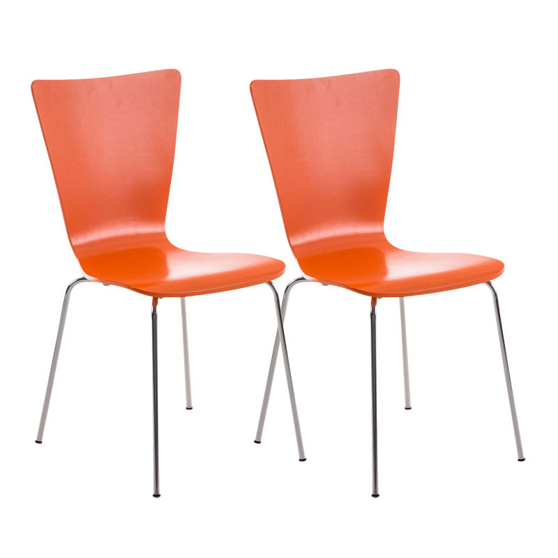 Ensemble de 2 chaises visiteurs Aaron orange