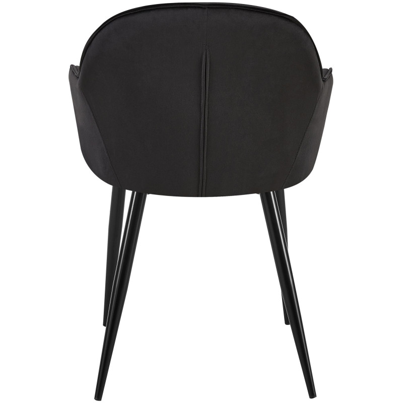 Lot de 2 chaises de salle à manger Boise velours noir