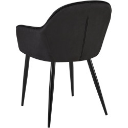 Lot de 2 chaises de salle à manger Boise velours noir