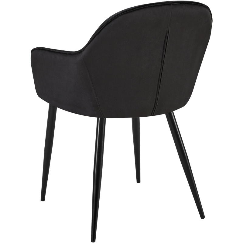 Lot de 2 chaises de salle à manger Boise velours noir
