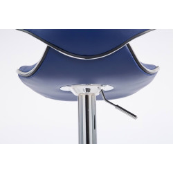 Lot de 2 tabourets de bar Las Vegas V2 simili cuir chromé bleu