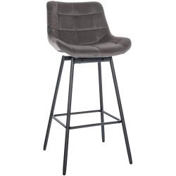 Tabouret de bar pivotant Weston en velours gris