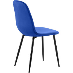 Lot de 4 chaises de salle à manger Baxter en velours bleu
