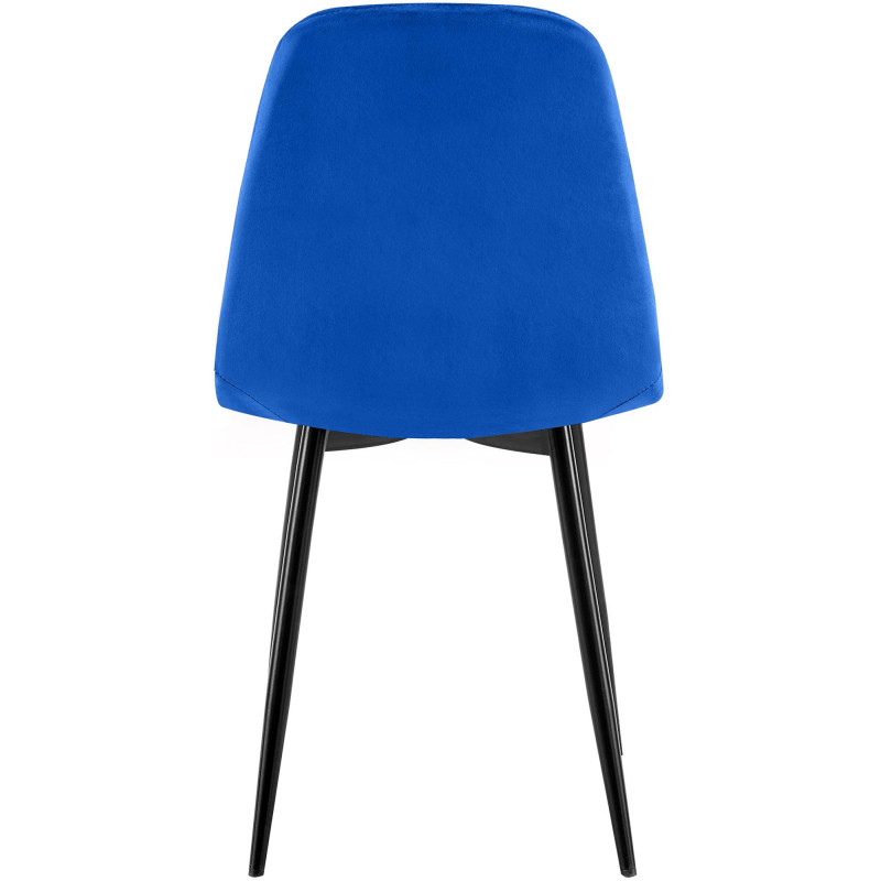 Lot de 4 chaises de salle à manger Baxter en velours bleu