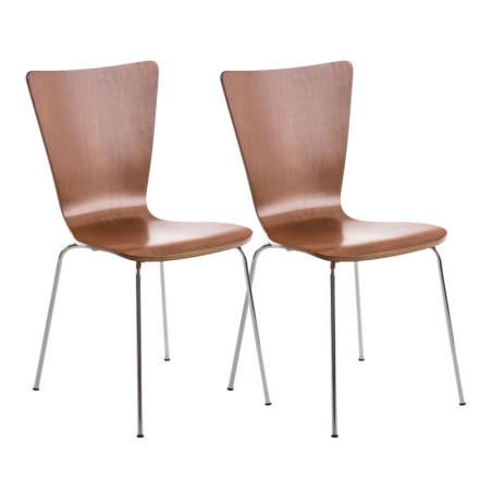 Lot de 2 chaises visiteurs Aaron marron
