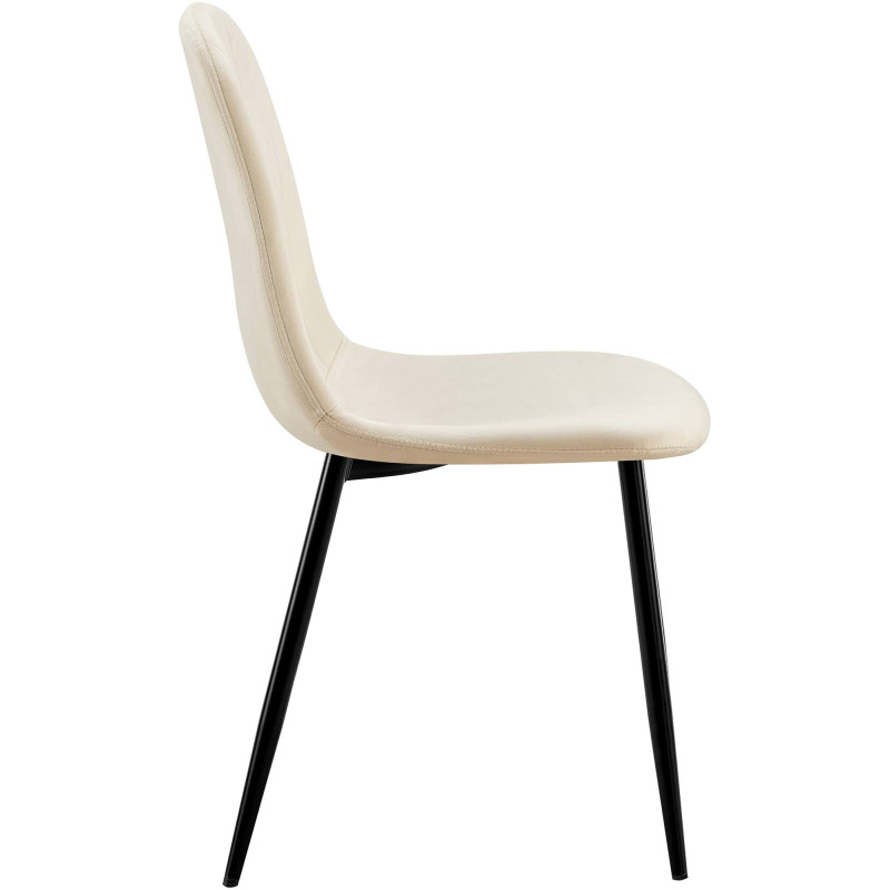 Lot de 4 chaises de salle à manger Baxter en velours crème