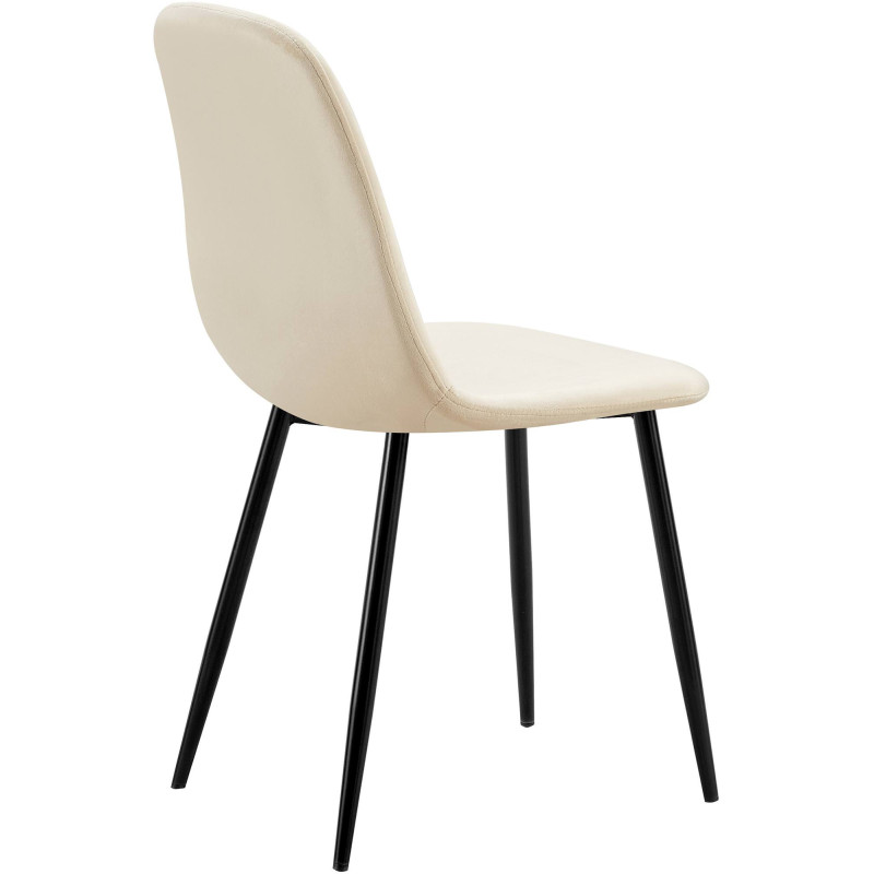 Lot de 4 chaises de salle à manger Baxter en velours crème