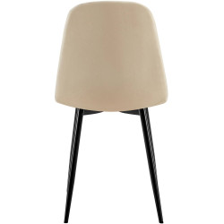Lot de 4 chaises de salle à manger Baxter en velours crème