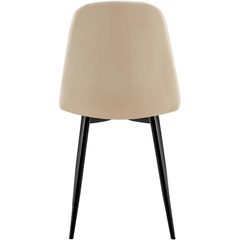 Lot de 4 chaises de salle à manger Baxter en velours crème