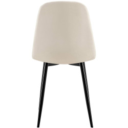 Lot de 4 chaises de salle à manger Baxter en velours blanc crème