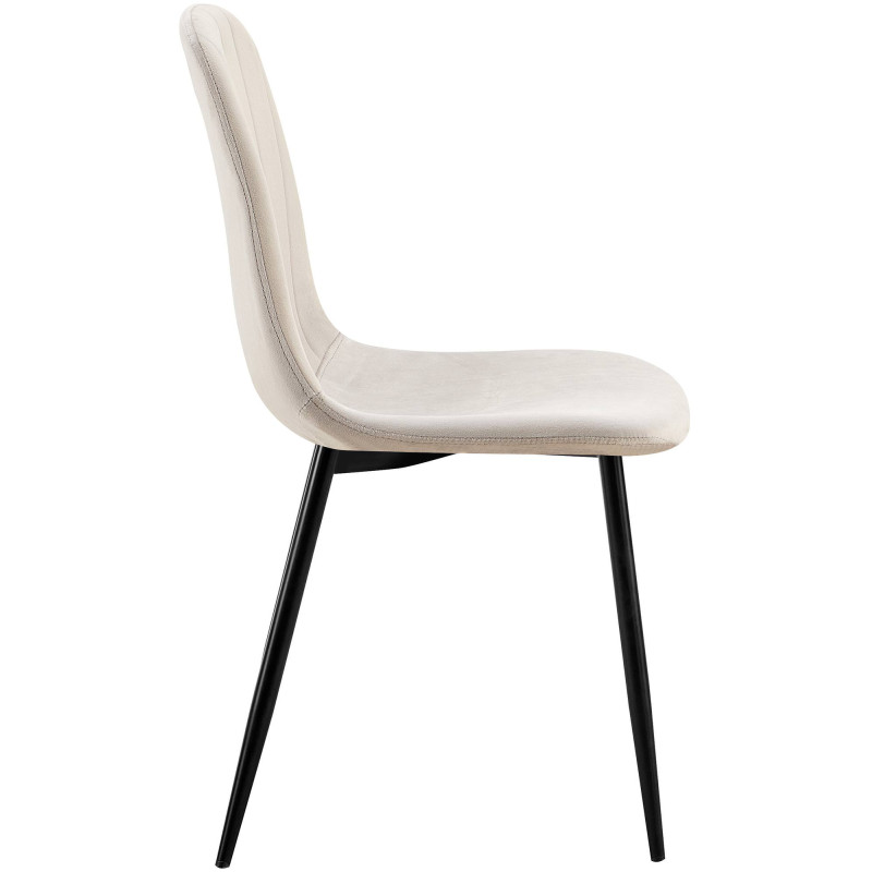 Lot de 4 chaises de salle à manger Baxter en velours gris