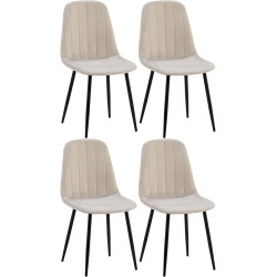 Lot de 4 chaises de salle à manger Baxter en velours gris