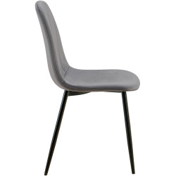 Lot de 4 chaises de salle à manger Baxter en velours gris foncé