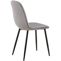 Lot de 4 chaises de salle à manger Baxter en velours gris foncé