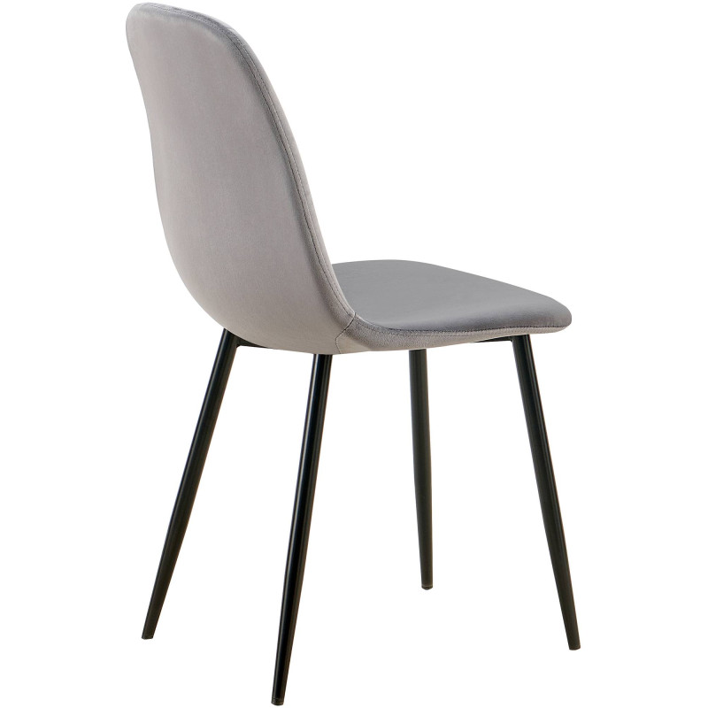 Lot de 4 chaises de salle à manger Baxter en velours gris foncé