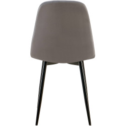 Lot de 4 chaises de salle à manger Baxter en velours gris foncé