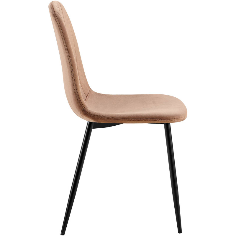 Lot de 4 chaises de salle à manger Baxter en velours brun