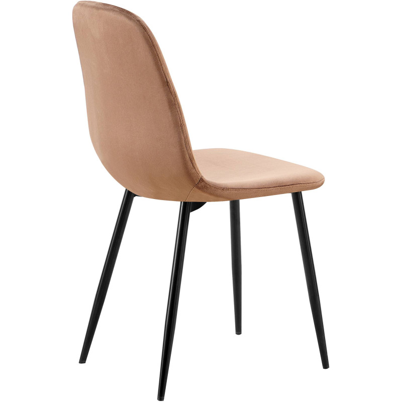 Lot de 4 chaises de salle à manger Baxter en velours brun