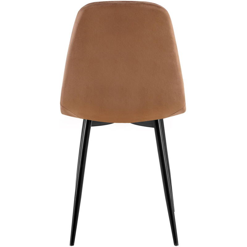 Lot de 4 chaises de salle à manger Baxter en velours brun
