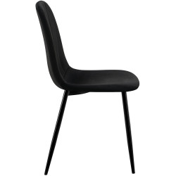 Lot de 4 chaises de salle à manger Baxter en velours noir