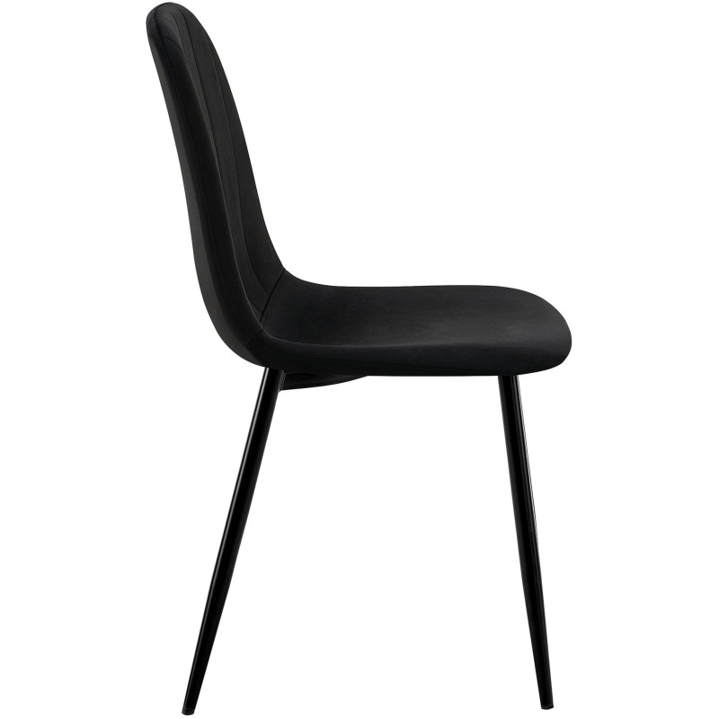 Lot de 4 chaises de salle à manger Baxter en velours noir
