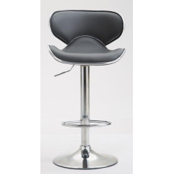 Lot de 2 tabourets de bar Las Vegas V2 simili cuir chromé gris