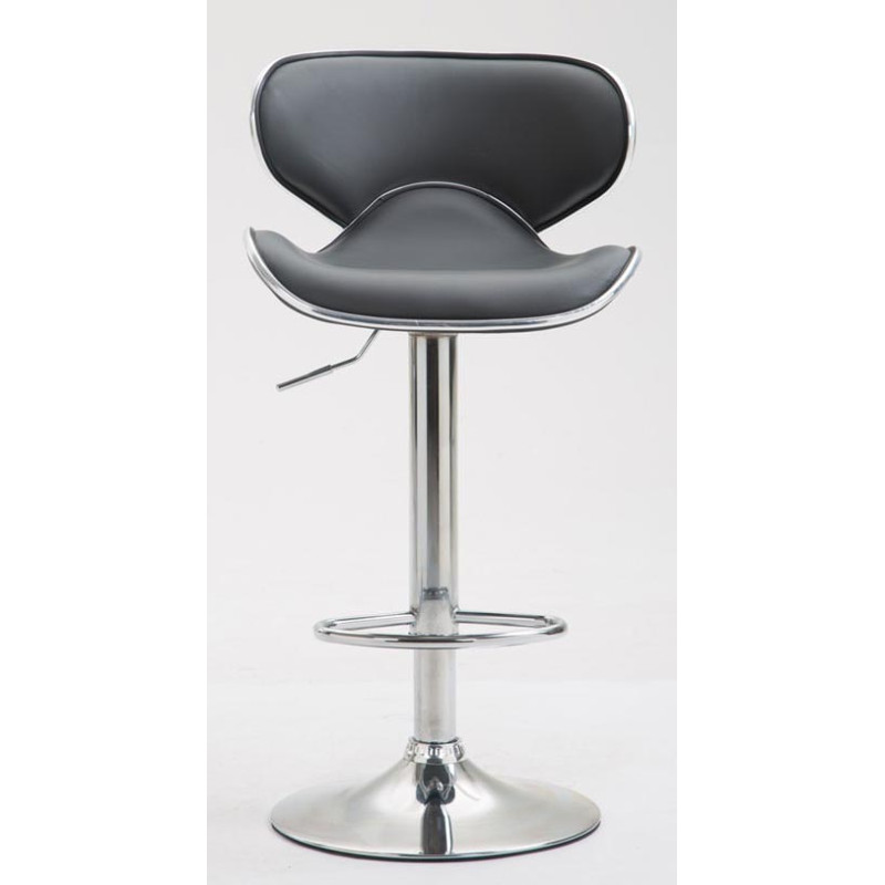 Lot de 2 tabourets de bar Las Vegas V2 simili cuir chromé gris