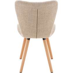 Lot de 2 chaises Elda en tissu crème