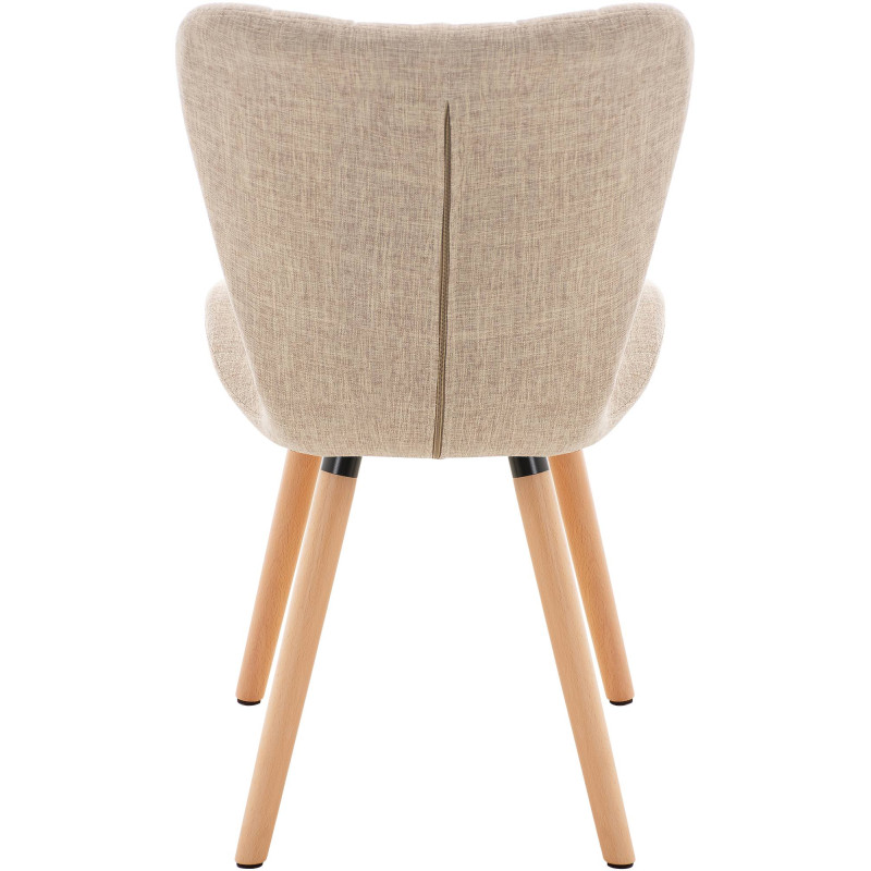 Lot de 2 chaises Elda en tissu crème