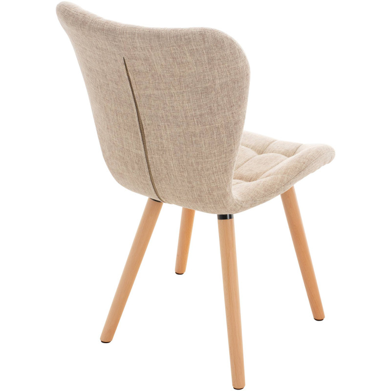 Lot de 2 chaises Elda en tissu crème
