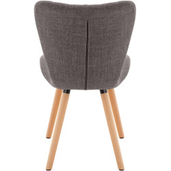 Lot de 2 chaises Elda en tissu gris clair