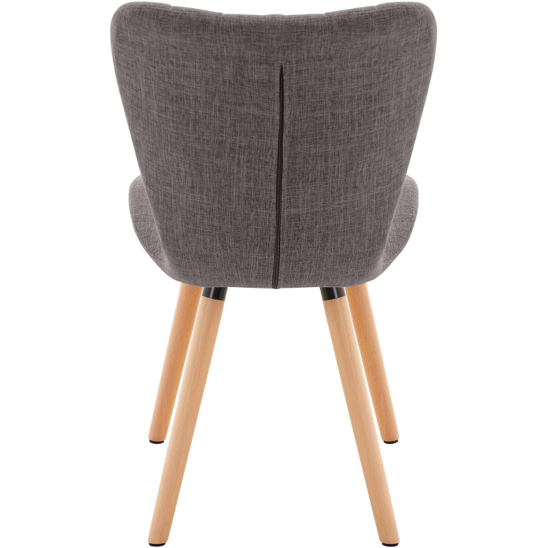 Lot de 2 chaises Elda en tissu gris clair