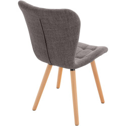 Lot de 2 chaises Elda en tissu gris clair