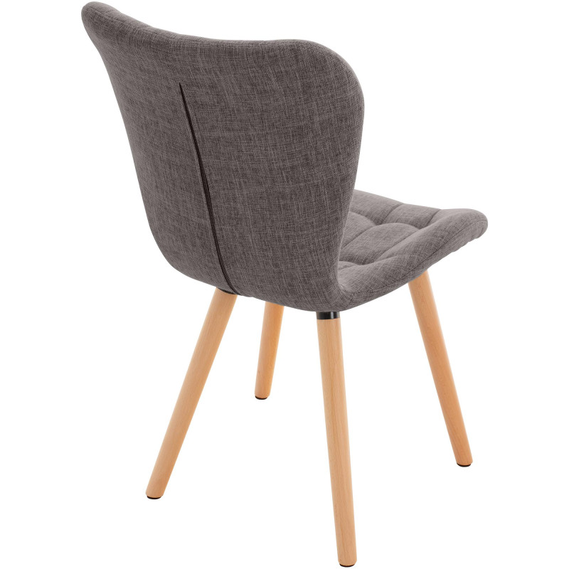 Lot de 2 chaises Elda en tissu gris clair