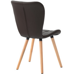 Lot de 2 chaises Elda simili cuir brun