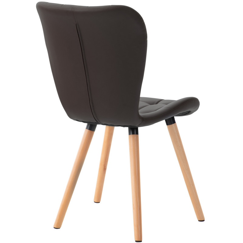 Lot de 2 chaises Elda simili cuir brun