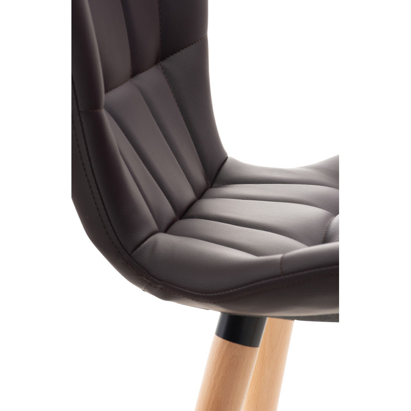 Lot de 2 chaises Elda simili cuir brun
