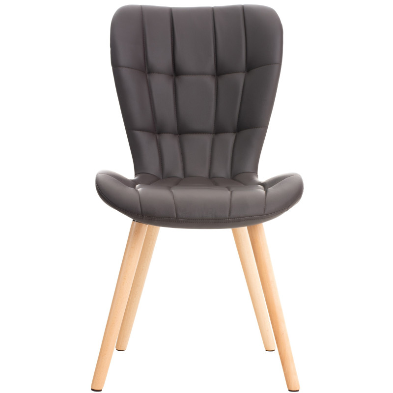 Lot de 2 chaises Elda simili cuir brun