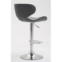 Lot de 2 tabourets de bar Las Vegas V2 simili cuir chromé gris