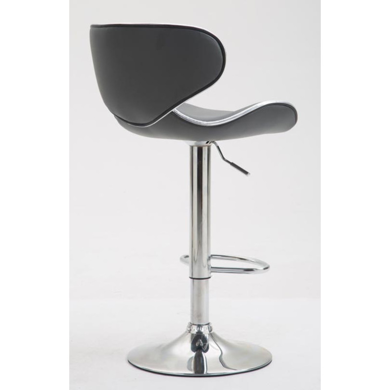 Lot de 2 tabourets de bar Las Vegas V2 simili cuir chromé gris