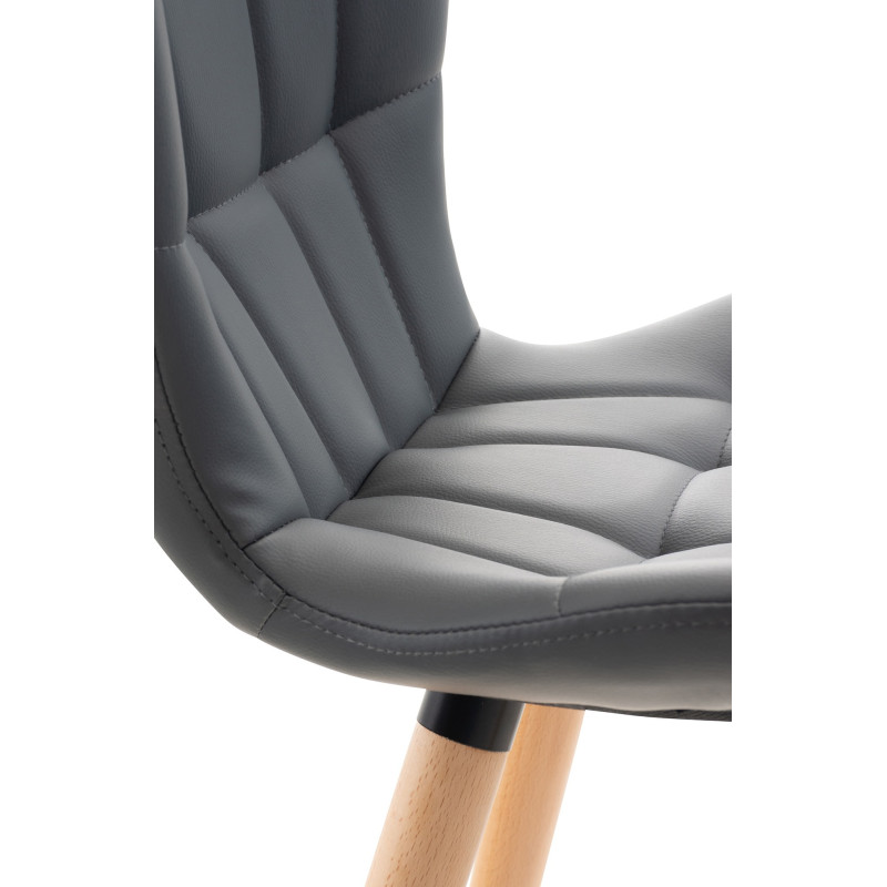 Lot de 2 chaises Elda simili cuir gris